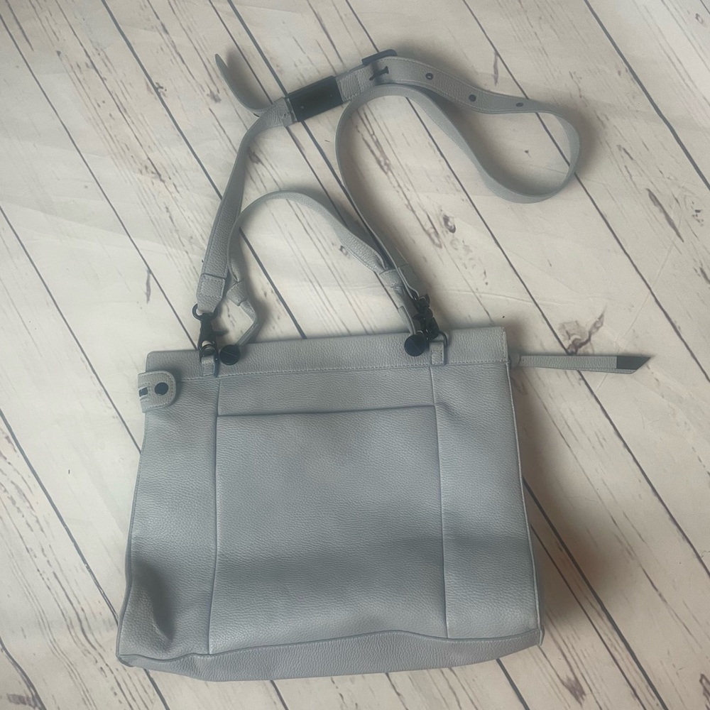 Foley Corinna Dione Large Satchel Pale Blue Liberated Leather Crossbody Bag